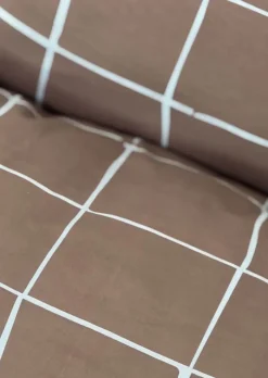 omhu x Mads Barfod Wave Grid Sengetøj B 140 x L 220 cm - Bomuld - Taupe