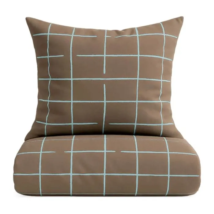 omhu x Mads Barfod Wave Grid Sengetøj B 140 x L 220 cm - Bomuld - Taupe