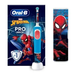 Oral-B Vitality Pro Kids Elektrisk Tandbørste - Spiderman 2 børsteindstillinger - Fra 3 år - Inkl. 4 klistermærker