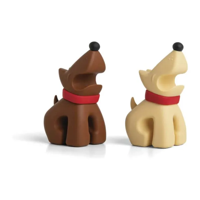 OTOTO Buddy Ske- og grydelågsholder - 2 stk. H 7,8 cm - Silikone - Gul/brun