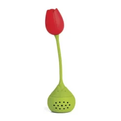 OTOTO Tulip Tefilter H 16 cm - Silikone/rustfrit stål - Grøn/rød