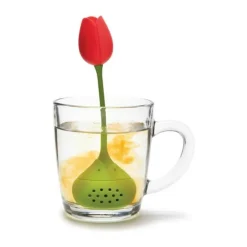 OTOTO Tulip Tefilter H 16 cm - Silikone/rustfrit stål - Grøn/rød