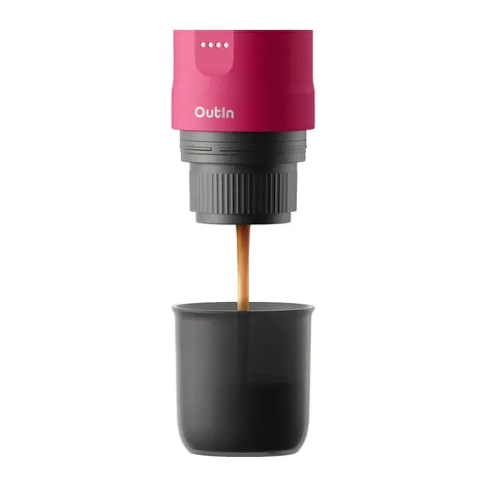 Outin Nano Espressomaskine 80 ml - Transportable - Rød