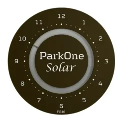 ParkOne Solar Elektronisk P-skive FS46 Ø 10 cm - Plastik/glas - Sort