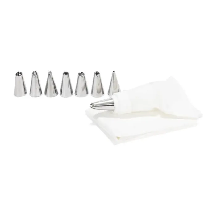 Patisse Sprøjteposesæt - 9 dele L 33 cm - Plastik/rustfrit stål - Hvid