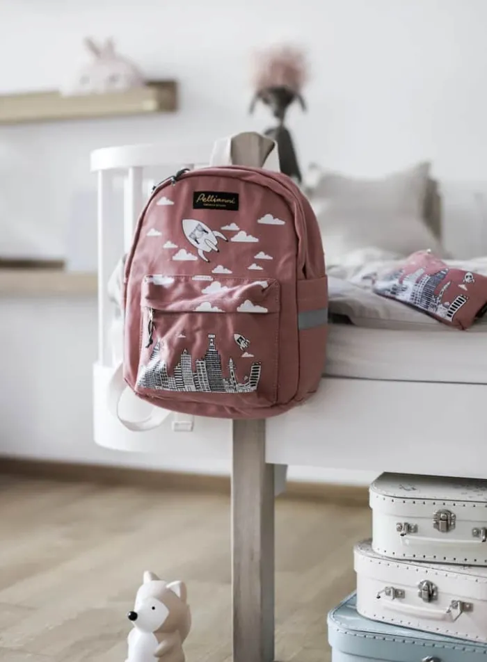 Pellianni Børnerygsæk H 28 x B 10 x L 23 cm - Bomuld - Lyserød