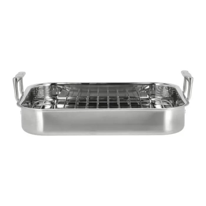 Pillivuyt Gourmet Somme Bradepande med rist B 26,5 x L 32 cm - Rustfrit stål