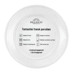 Pillivuyt Plissé Frokosttallerken Ø 22 cm - Porcelæn - Hvid