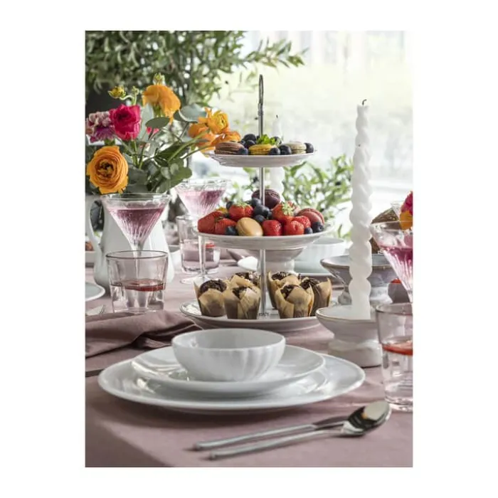 Pillivuyt Plissé Middagstallerken Ø 28 cm - Porcelæn - Hvid