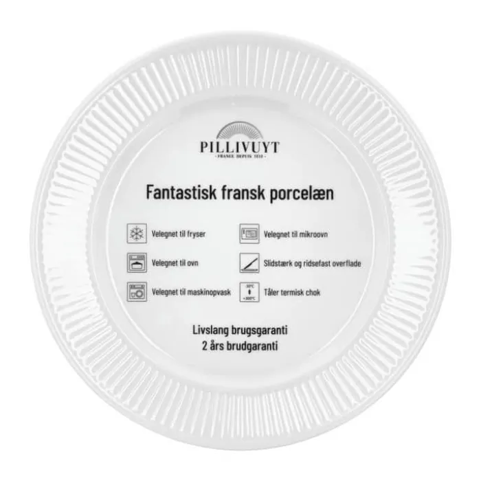 Pillivuyt Plissé Tallerken Ø 31,5 cm - Porcelæn - Hvid