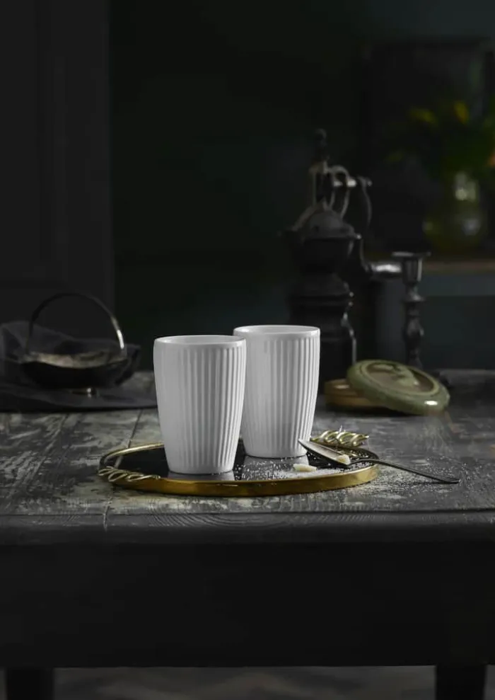 Pillivuyt Plissé Termokrus - 2 stk. 25 cl - Porcelæn - Hvid