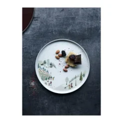 Pillivuyt Vinter Tallerken Ø 26 cm - Porcelæn - Hvid/rød/grøn/brun