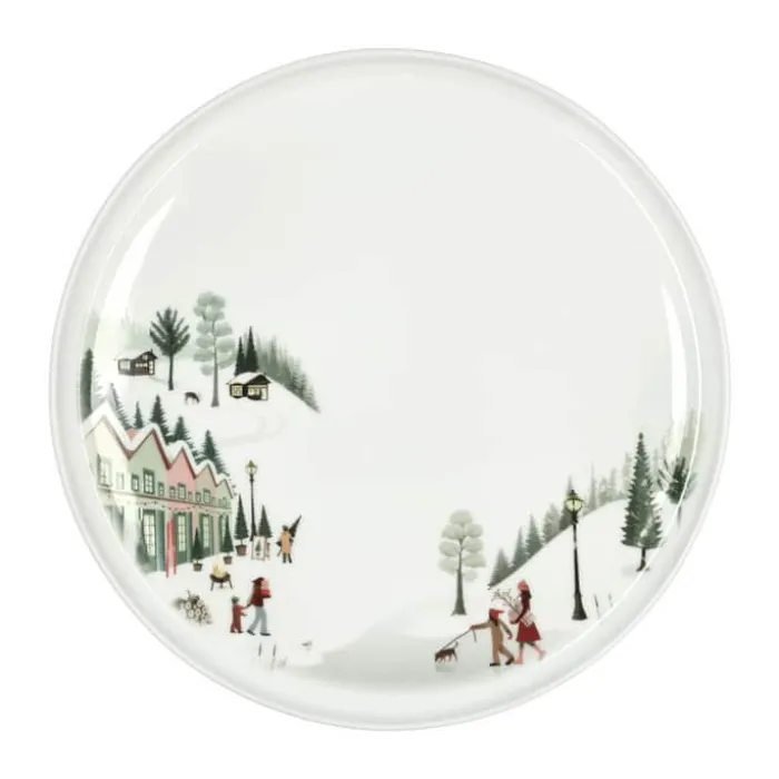 Pillivuyt Vinter Tallerken Ø 26 cm - Porcelæn - Hvid/rød/grøn/brun