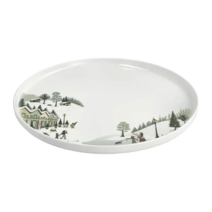 Pillivuyt Vinter Tallerken Ø 26 cm - Porcelæn - Hvid/rød/grøn/brun
