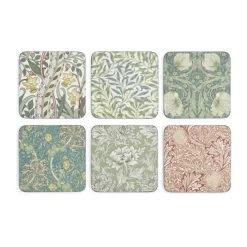 Pimpernel Morris & Co Glasbrikker - 6 stk. B 10,5 x L 10,5 cm - MDF/kork - Multifarvet