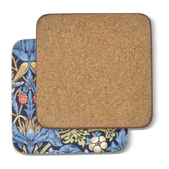 Pimpernel Morris & Co Glasbrikker - 6 stk. B 10,5 x L 10,5 cm - MDF/kork - Blå