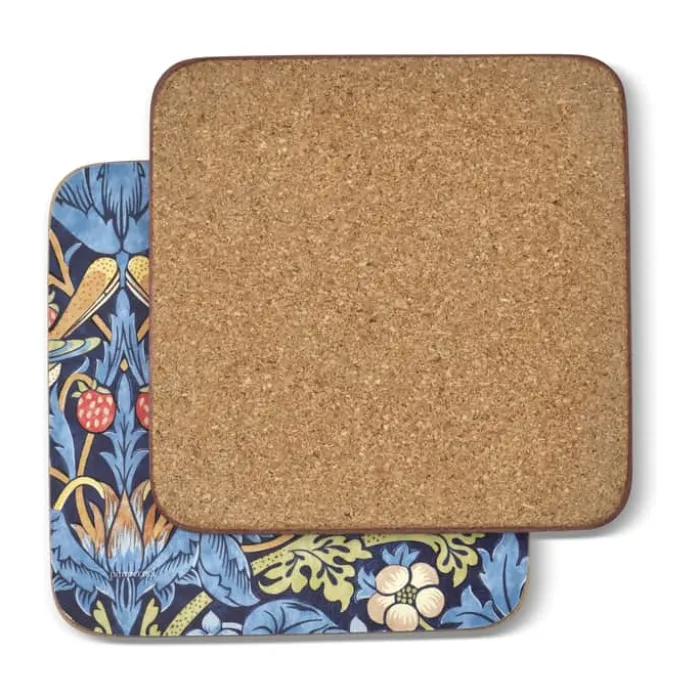 Pimpernel Morris & Co Glasbrikker - 6 stk. B 10,5 x L 10,5 cm - MDF/kork - Blå
