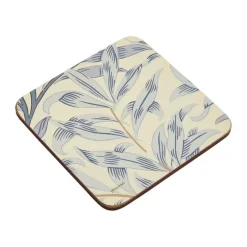 Pimpernel Morris & Co Glasbrikker - 6 stk. B 10,5 x L 10,5 cm - MDF/kork - Blå