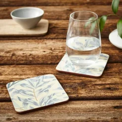 Pimpernel Morris & Co Glasbrikker - 6 stk. B 10,5 x L 10,5 cm - MDF/kork - Blå