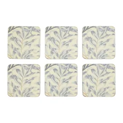 Pimpernel Morris & Co Glasbrikker - 6 stk. B 10,5 x L 10,5 cm - MDF/kork - Blå