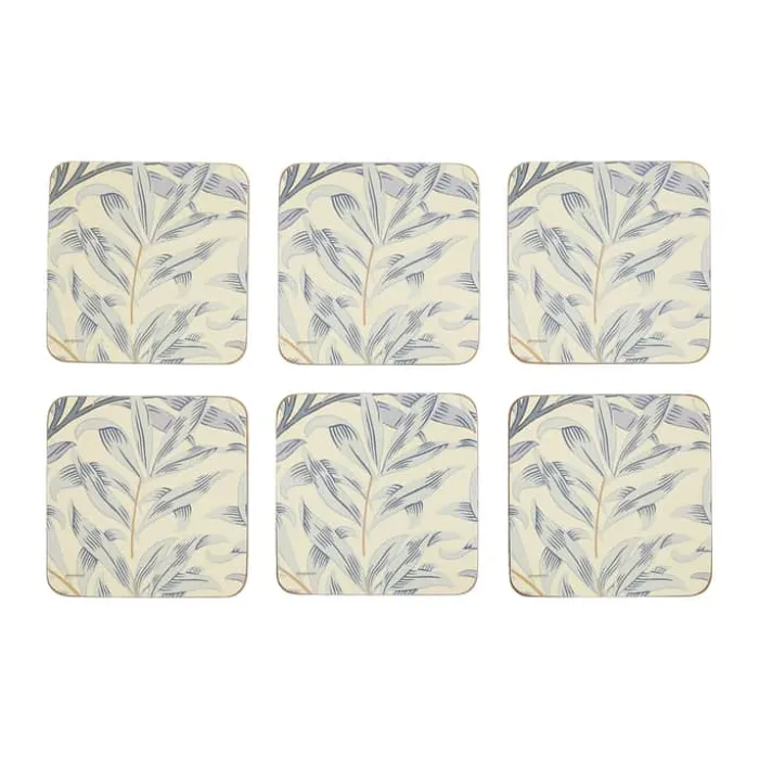 Pimpernel Morris & Co Glasbrikker - 6 stk. B 10,5 x L 10,5 cm - MDF/kork - Blå