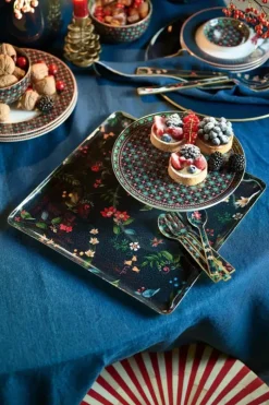 PIP Studio Berry Blues Fad på fod Ø 32 x H 12,5 cm - Metal - Mørkeblå