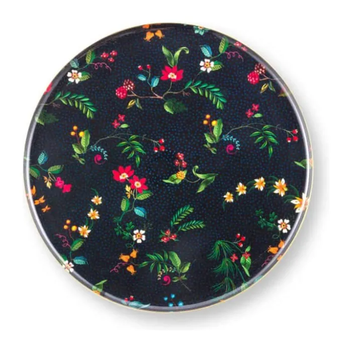 PIP Studio Berry Blues Fad på fod Ø 32 x H 12,5 cm - Metal - Mørkeblå