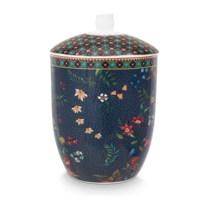 PIP Studio Berry Blues Opbevaringskrukke 1,5 Liter - Porcelæn - Blå