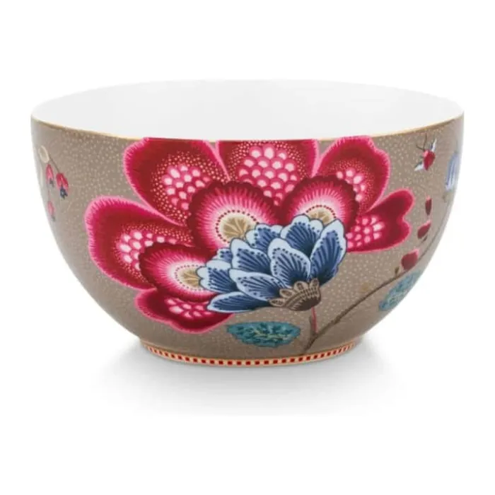 PIP Studio Blooming Tales Skål Ø 18 cm - Porcelæn - Khaki