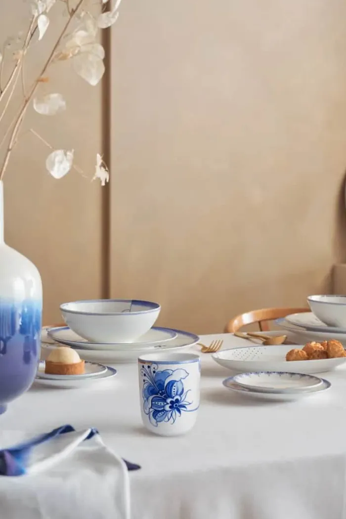 PIP Studio Blue Bird Krus 40 cl - Porcelæn - Hvid/blå