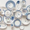 PIP Studio Blue Bird Tallerken B 21,8 x L 30 cm - Porcelæn - Hvid/blå