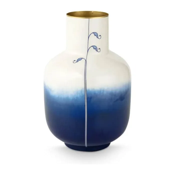 PIP Studio Blue Bird Vase H 30 x B 20 cm - Metal - Blå