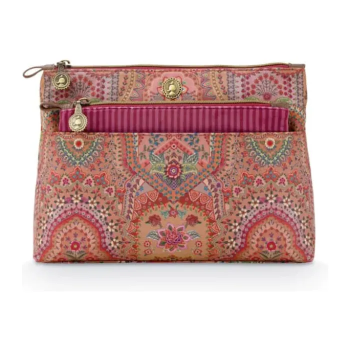 PIP Studio Caryn Kosmetiktaske B 18 x L 26 cm - Polyester - Pink/lilla