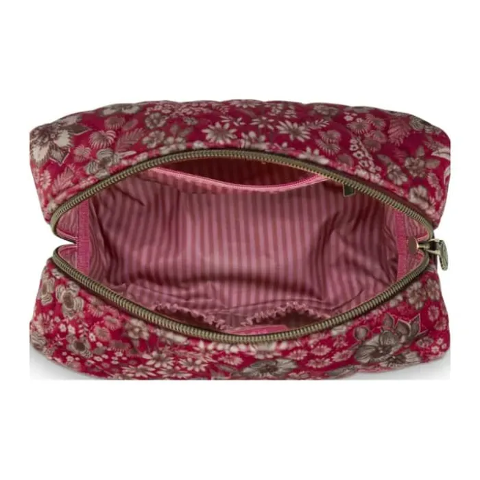 PIP Studio Coco Kosmetiktaske H 10 x B 21,5 cm - Polyester/fløjl - Pink bloom