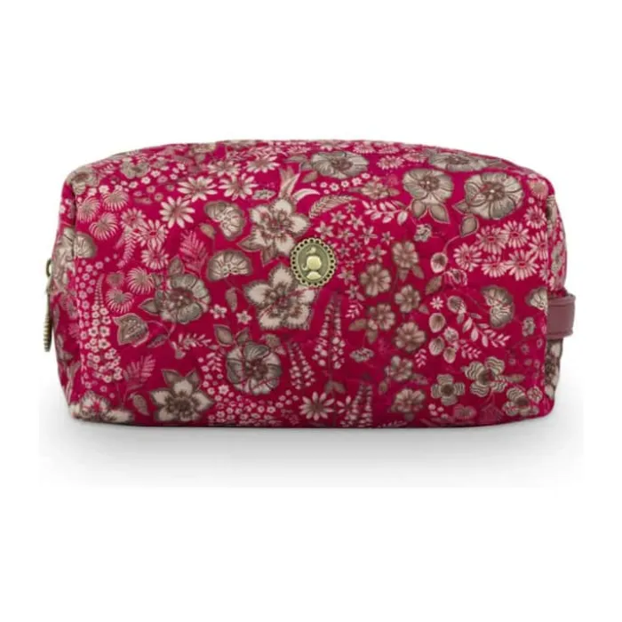 PIP Studio Coco Kosmetiktaske H 10 x B 21,5 cm - Polyester/fløjl - Pink bloom