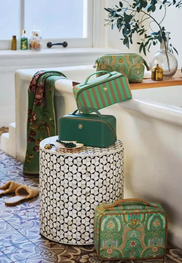 PIP Studio Cyrille Kosmetiktaske B 10,5 x L 23,5 cm - Polyester - Green