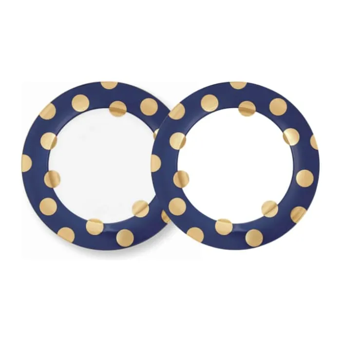 PIP Studio Dot Delight Middagstallerken - 2 stk. Ø 26,5 cm - Porcelæn - Mørkeblå