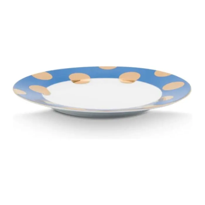PIP Studio Dot Delight Tallerken - 2 stk. Ø 21 cm - Porcelæn - Lyseblå