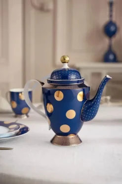 PIP Studio Dot Delight Tekande 1,25 liter - Porcelæn - Mørkeblå