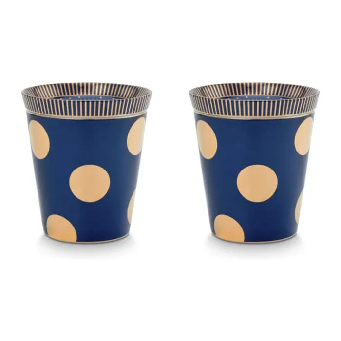 PIP Studio Dot Delight Tekop - 2 stk. 38 cl - Porcelæn - Mørkeblå