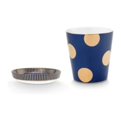 PIP Studio Dot Delight Tekop - 2 stk. 38 cl - Porcelæn - Mørkeblå