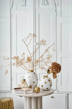 PIP Studio Dot delight Vase Ø 8 x H 23 cm- Metal - Withe Gold