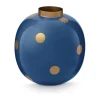 PIP Studio Dot delight Vase Ø 8 x H 23 cm - Metal - Navy
