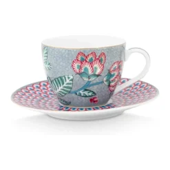 PIP Studio Flower Festival Espressokop 12 cl - Porcelæn - Blue