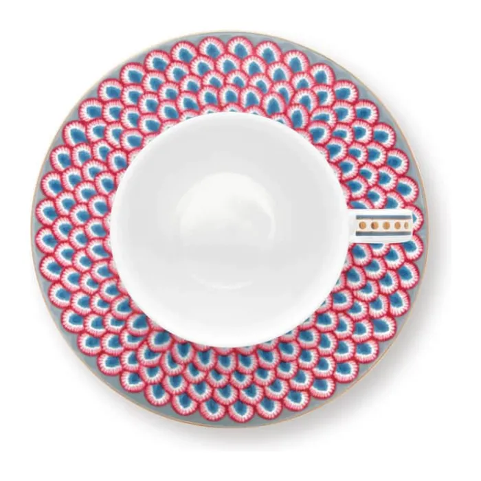 PIP Studio Flower Festival Espressokop - 2 stk. 12 cl - Porcelæn - Blue