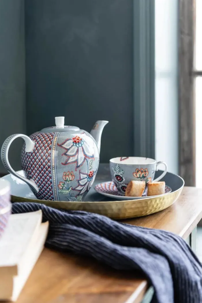 PIP Studio Flower Festival Espressokop - 2 stk. 12 cl - Porcelæn - Blue