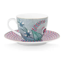 PIP Studio Flower Festival Espressokop - 2 stk. 12 cl - Porcelæn - Blue