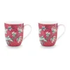 PIP Studio Flower Festival Krus - 2 stk. 14,5 cl - Porcelæn - Pink