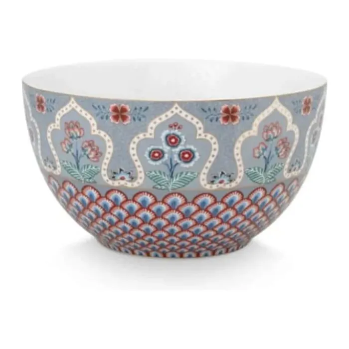 PIP Studio Flower Festival Skål Ø 18 cm - Porcelæn - Blå