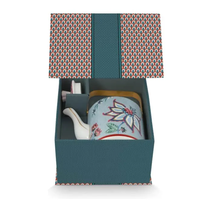 PIP Studio Flower Festival Tekande 1 liter - Porcelæn - Blue